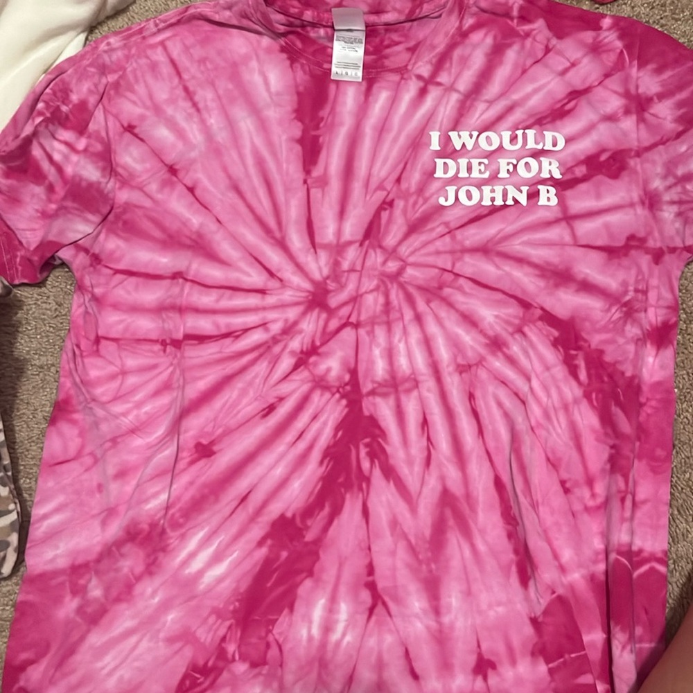 Outerbanks I would die for John b pink tie dye shirt